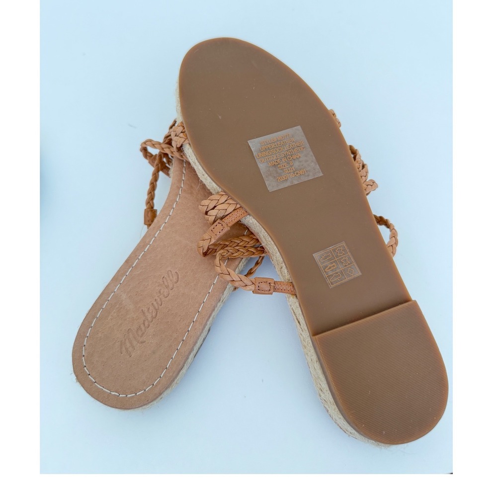 Madewell The Braided Boardwalk Espadrille Slide Sandals English Saddle MD777 8 - Picture 7 of 16